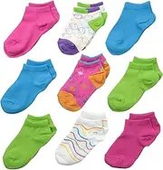 [Jefferies Socks] Baby Girls' 9 Pair Pack Smiley Low Cut Socks