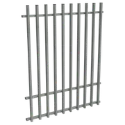 ProtectorAl 0350-1200W x 1500H Palladium Silver Aluminium Batten Pool Fence Panel with Mid Rail