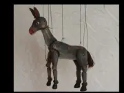 DONKEY - wooden marionette, 6 inches tall, handmade from CZECH REPUBLIC