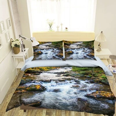 3D Stone River ZHUA1037 Bed Pillowcases Quilt Duvet Cover Set Queen King Zoe