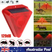 6-LED Beads Solar Powered Alarm Repeller 129db Warning Light Strobe Lamp Alert