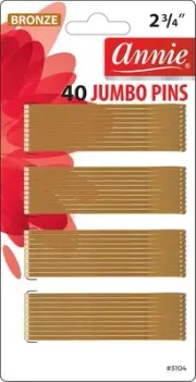 annie jumbo bob hair pins 40 counts roller pin Brown roller pins