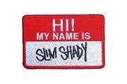 Eminem Slim Shady Badge Iron On Patch (Red/White) (One Size)