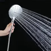 Ozfly Round Hand-held Shower Head-Multi-Function Spray Mode-3 Modes Soft Deluge Spray Big Hand Shower (Chrome)
