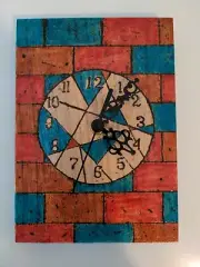 Decorative clock, colorful accent, for wall table shelf, children, great gift!!