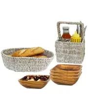 Woodard & Charles 6pc Serving Tray & Square Bowls Set