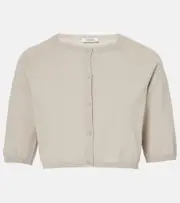 ['S Max Mara] 'S Max Mara Pam cropped cotton cardigan UK 14 white