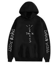 Travis Scott printing casual hoodie Cactus Jack sweater shirt top Black L
