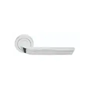 Manital Cloud Door Lever Set on Round Rose Passage Polished Chrome CD5/F-CRO