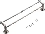 Brushed Rotatable Stainless Steel Wall Mount Bathroom Towel Rail Holder Rack Shelf Double Layers Towel bar