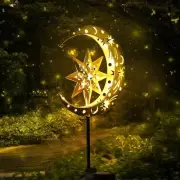 Outdoor Garden Solar Lights Moon＆Star Figurine Lights with Stakes Waterproof