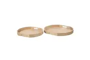 Amalfi Elwood Ash Wood Veneer Tray 2pcs Set Natural 48.5x53x5cm