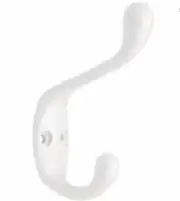 Liberty B42302Q-W-C5 3-Inch Heavy Duty Coat and Hat Hook, White