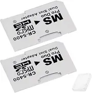 Dual Micro SD/SDHC to Memory Stick Pro Duo Adapter for Playstation for PSP 1000 2000 3000 E1000 3001 and for Sony Cyber shot Camera, TF Card to MS Pro Duo (Dual Card Slots Both Up to 64G)