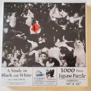 *A Study in Black and White* (Cat Puzzle) 1000 pc, Art by Lori Schory / Sealed