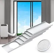 Flamorrow Portable Air Conditioner Sliding Door Kit for 5" Diameter Exhaust Hose, Adjustable Length Sealing Panels Up to 90", Universal Sliding Door AC Vent Kit for Portable AC