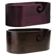 Yarn Bowl with Carved Holes Knitting Wool Organizers Crochet Yarn Holder