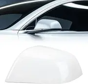 White Side Mirror Cover for Tesla 2017 2018 2019 2020 2021 2022 2023, Rearview Mirror Cover Repair Mirror Cap (Left (1092290 00 D))