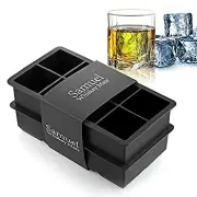 Ice Cube Tray Large Size Silicone Flexible 8 Cavity Ice Maker for Whiskey and C
