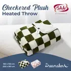 Dreamaker Checkered Plush Heated Throw Overheat Protection 9 Heat Setting