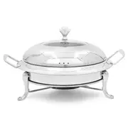 Stainless Steel Round Buffet Chafing Dish Cater Food Warmer Chafer With Glass Top Lid
