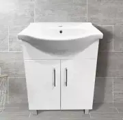 Clara | 750mm Semi Recessed Gloss White Vanity On Legs