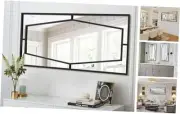 Large Wall Mirror, 48'' X 24'' Decorative Mirrors with Matte Metal Frame,