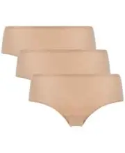 Chantelle L30860 Soft Stretch 3-Pack Seamless Beige Hipster Briefs One Size