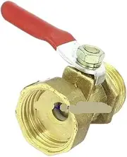 PLNLMEDVEK Threaded Male 1/2PT to Female 1/2PT Red Handle Full Port Lever Brass Ball Valve