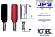 Safety Plug Adaptor 4mm Unshrouded to Shrouded Multimeter Test Adaptor