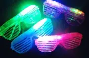 12 Piece Slotted & Shutter Shades Light Up Unisex Flashing Glasses for Adults...