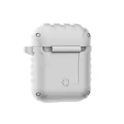 2 Pcs Waterproof Anti Lost Earphone Protective Case With Hook For Apple AirPods WHITE COLOR