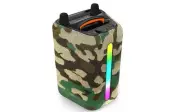 Portable Karaoke BT Speakers with Mic HIFI Subwoofer LED Light PA Speaker Camo