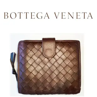 法國 Bottega Veneta 寶緹嘉小羊皮 手工 BV 編織包 拉鍊 皮夾 名牌精品包$588 一元起標 有LV