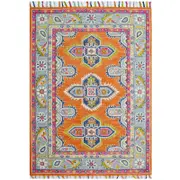 Handmade Lyon Wool Rug-6304-Orange-160x230cm