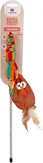 Cattitude Cat Toy Whisker Workout Tim Turkey Tease Wand, 167cm Height, Multi-Colour - Extra Long Teaser, Catnip to Encourage Play, Interactive Feathers, Crinkle Fabric