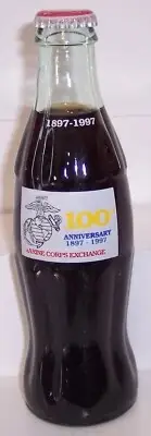 Coca-Cola Marine Corps Exchange 100th Anniversary Coke Bottle 1897 - 1997