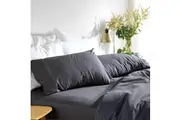 MyHouse Riley Bamboo Cotton Bed Sheet Set Bamboo/Cotton - Graphite - Queen