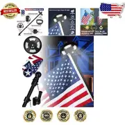 Complete American Flag Display Kit: 3x5 FT Nylon Flag, Solar Light & 6 FT Pole