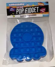 Pop Fidget Toy EXPRESSIONS 1 Pack fish Shaped Push Pop Bubble. Blue. washable