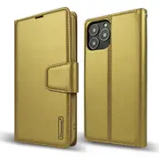 ZUSLAB iPhone 13 Pro Case, Hanman Leather Credit Card Wallet Flip Case for Apple (2021) - Gold