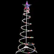 Northlight 3ft Pre-Lit Spiral Christmas Tree Star Tree Topper Multi Color Lights