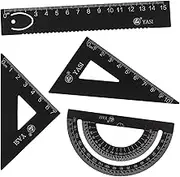 STOBOK Professional Geometry Set for School 1 Set of Drafting Tools Precise Protractor Metal Ruler