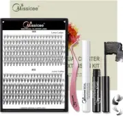 Missicee DIY Lash Extension Kit, Individual Lashes Kit with 240 Pcs Lash Clus...