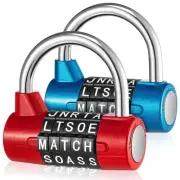 2 Pcs 5 Letter Combination Lock Metal 5 Digit Lock Heavy Duty Word Gym Locker...