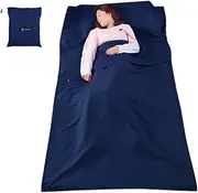 Lightweight Sleeping Bag Liner Sleeping Sack Camping Hotel Travel Sheet Light Blue