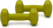 Amazon Basics Neoprene Dumbbell Hand Weights 5 pounds, Green