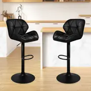 2x ALFORDSON Bar Stools Leather Chair All Black