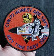 NAVY TOMCAT PATCH ~ CVN-72 ~ HONEST ABE SAY'S ANY TIME BABY ~ US MILITARY PATCH