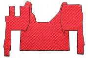 Red Eco Leather Floor Mats + Engine Cover for FORD F-MAX trucks 2018 Onward LHD